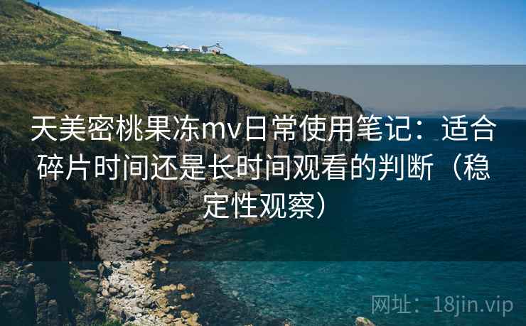 天美密桃果冻mv日常使用笔记：适合碎片时间还是长时间观看的判断（稳定性观察）