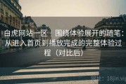 白虎网站一区｜围绕体验展开的随笔：从进入首页到播放完成的完整体验过程（对比后）