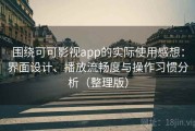 围绕可可影视app的实际使用感想：界面设计、播放流畅度与操作习惯分析（整理版）