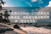 第一次使用白虎网站一区时的真实感受：加载速度、清晰度与缓存策略观察（稳定性观察）