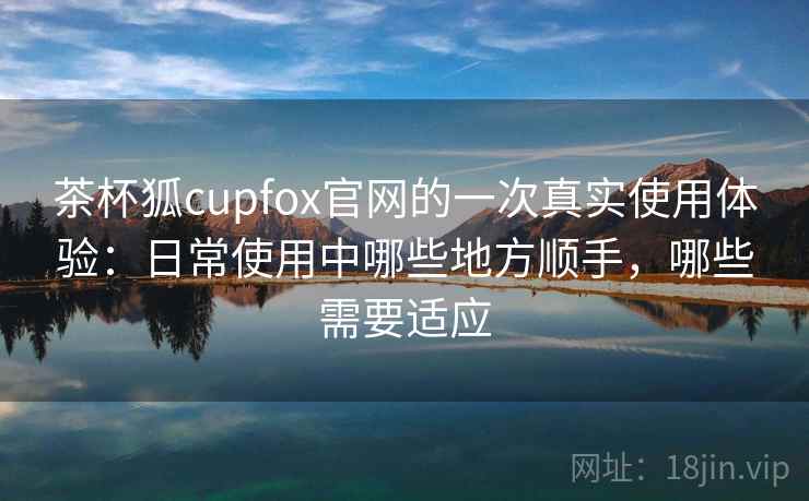 茶杯狐cupfox官网的一次真实使用体验：日常使用中哪些地方顺手，哪些需要适应