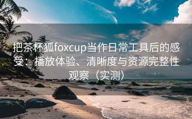 把茶杯狐foxcup当作日常工具后的感受：播放体验、清晰度与资源完整性观察（实测）