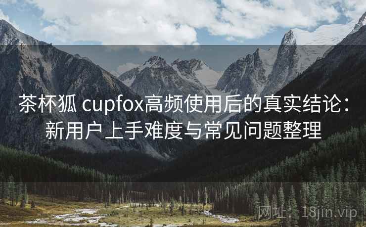 茶杯狐 cupfox高频使用后的真实结论：新用户上手难度与常见问题整理