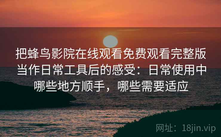 把蜂鸟影院在线观看免费观看完整版当作日常工具后的感受：日常使用中哪些地方顺手，哪些需要适应